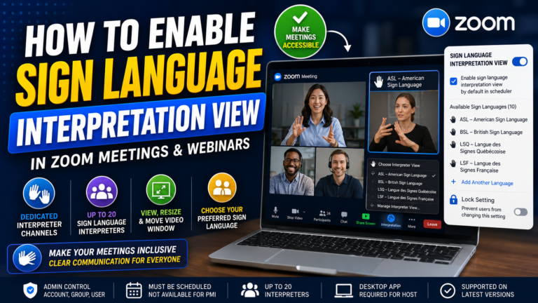 How to Enable Sign Language Interpretation View in Zoom