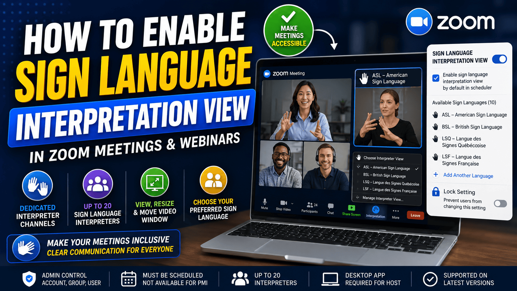 How to Enable Sign Language Interpretation View in Zoom